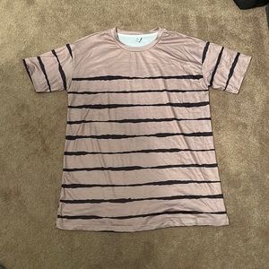 Taupe and Black Stripe Oversize Tee
